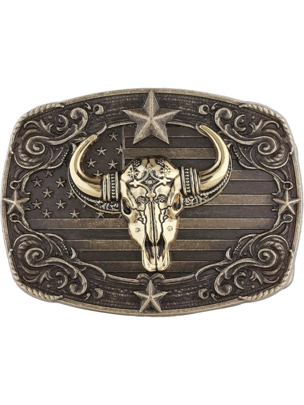 Women Flag-bull Head Western Buckle American Eagle Horse Belt